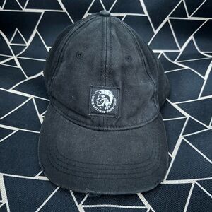 Diesel Hat Black Only the Brave Cap Black White Logo